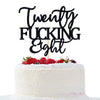 Unoggsor Twenty Fucking Eight Cake Topper - Happy 28th Birthday Cake Decor - Cheers to 28 Years Birthday Party Decorations Supplies, Black Glitter