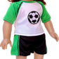 Soccer Girl - 4 Piece Soccer Outfit - Shirt, Shorts, Socks and Shoes - Clothes Fits 18 Inch Doll (Doll Not Included)