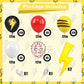 Red Black Yellow Balloon 39Pcs 12 Inch?Lightning Print Balloons for Cartoon Themed Birthday Party Decorations Boys Girls Gatherings Party Supplies