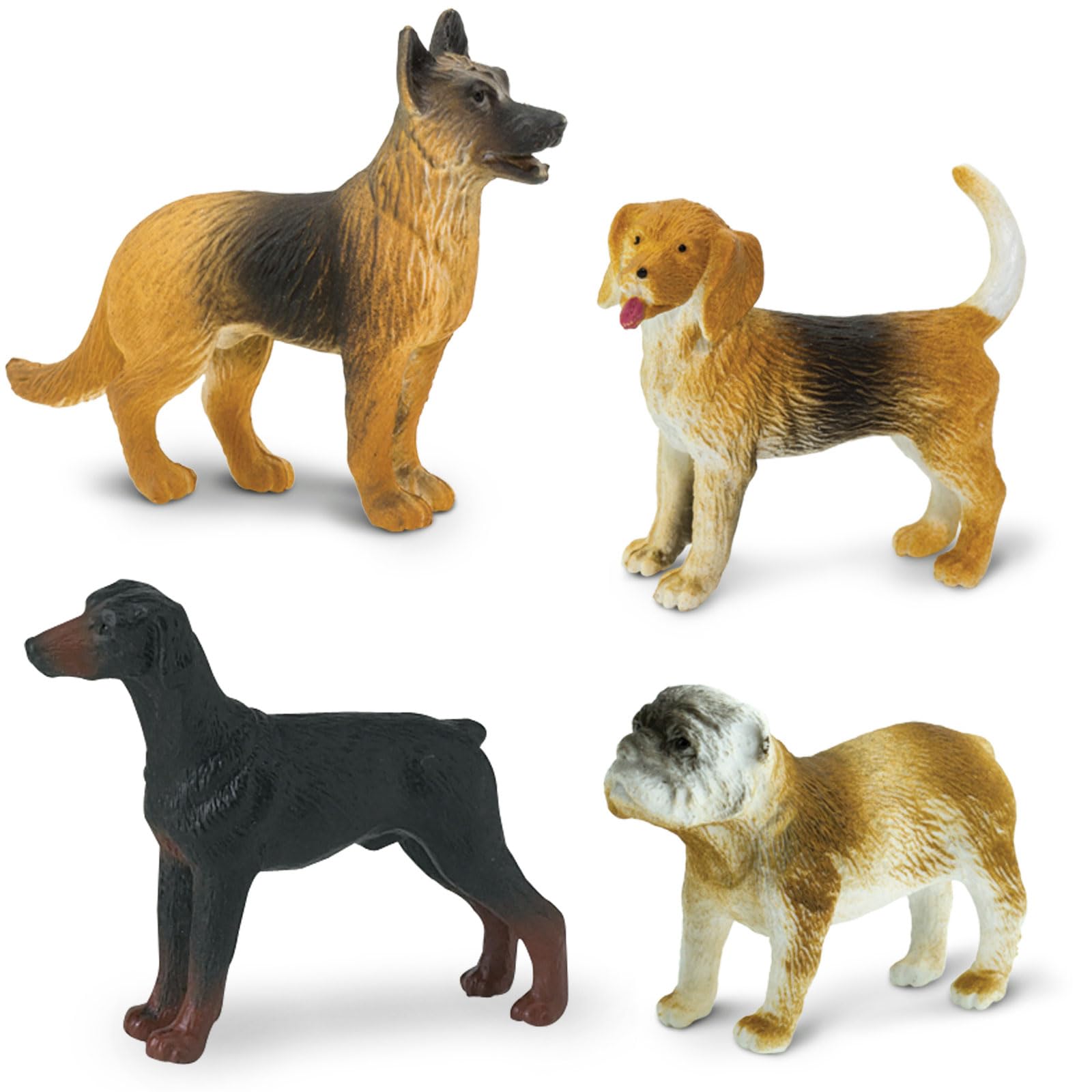Safari Ltd. Dogs Toob - Mini Figurines: Dachshund, Dalmatian, Retriever, Sheepdog, Collie, Shepherd, Beagle, Boxer, Great Dane, Doberman, Bulldog