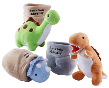 PELATOS Plush Dinosaur Stuffed Animals Set of 3 Soft Dinosaur Toys 3 Soft Package Great for Kids Plush Toys for Toddlers (7”/18cm)