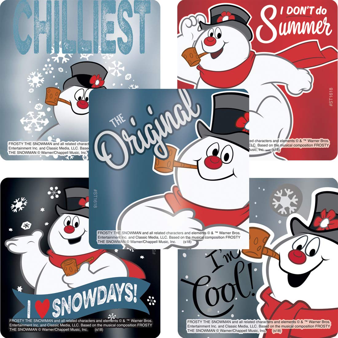 SmileMakers Frosty the Snowman Classic Foil Stickers - Prizes and Giveaways - 50 per Pack
