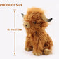Toaje Highland Cow Stuffed Animal Realistic Scottish Cow Plush Toy Soft Farm Animal Cattle Plushie Doll Present for Adults Kids Boys Girls (Brown Cow