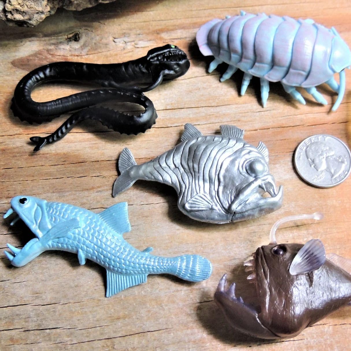 Liberty Imports 7 PCS Deep Sea Creatures Mini Figurines Set - Prehistoric Ocean Plastic Ancient Marine Animal Figures, Party Decoration Montessori