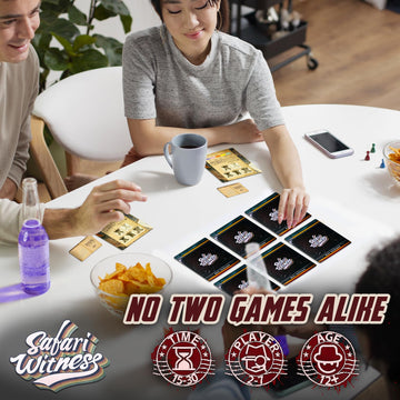 Whales Entertainment |Safari Witness Memory Matching Card Game| Features Beginner-Friendly & Advanced Modes| Party Card Game for Kids & Adults Family