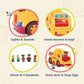 B. toys Boogie Bus School Bus Toy with Lights, Sounds and Figures, Vehicles