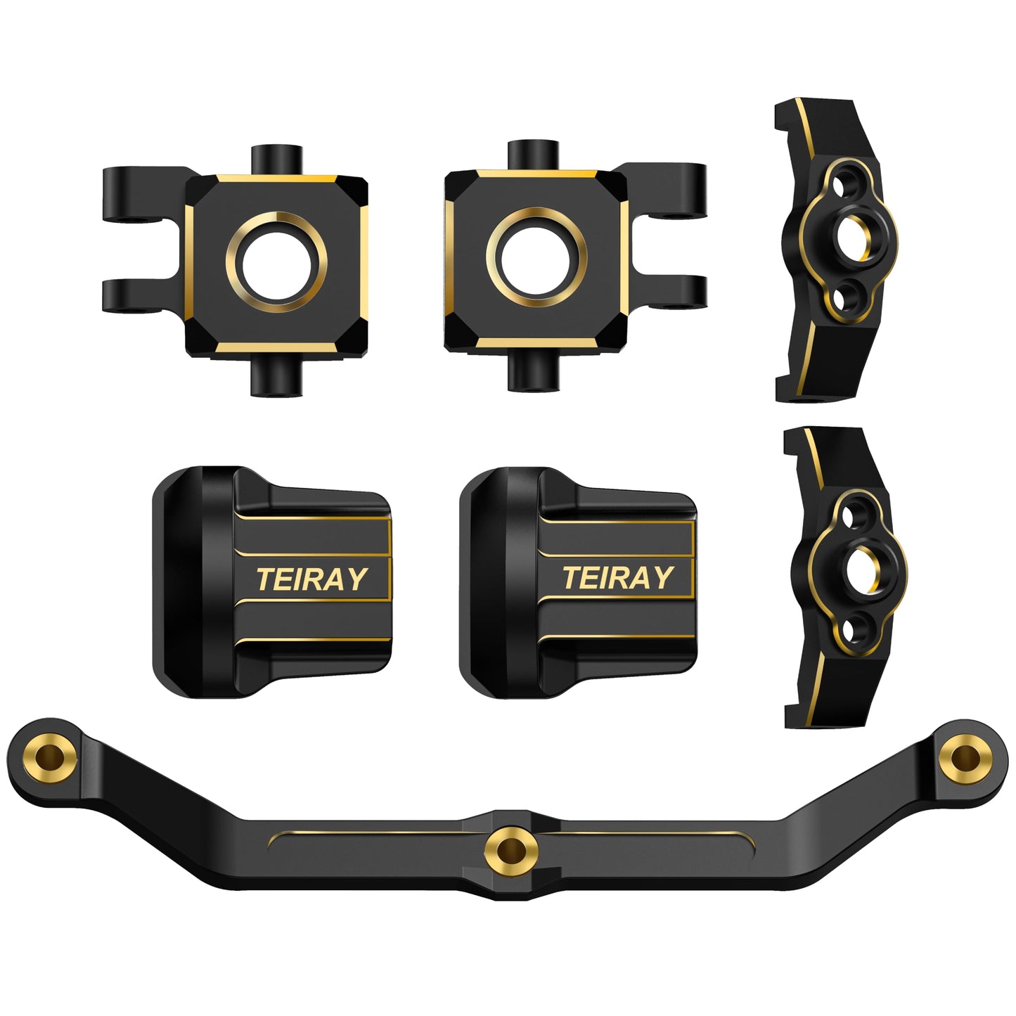 TEIRAY Trx4m Upgrades Brass Knuckle Steering Blocks and Caster Blocks C-Hubs, Steering Links,Front Rear Axle Diff Covers for Traxxas TRX4M 1/18