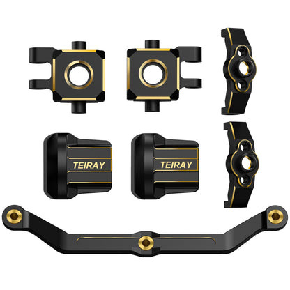 TEIRAY Trx4m Upgrades Brass Knuckle Steering Blocks and Caster Blocks C-Hubs, Steering Links,Front Rear Axle Diff Covers for Traxxas TRX4M 1/18