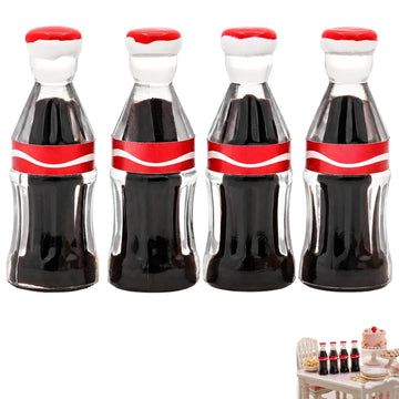 4Pcs Miniature Soda Bottles, 1:12 Scale Accessories, Suitable for Party Decorations