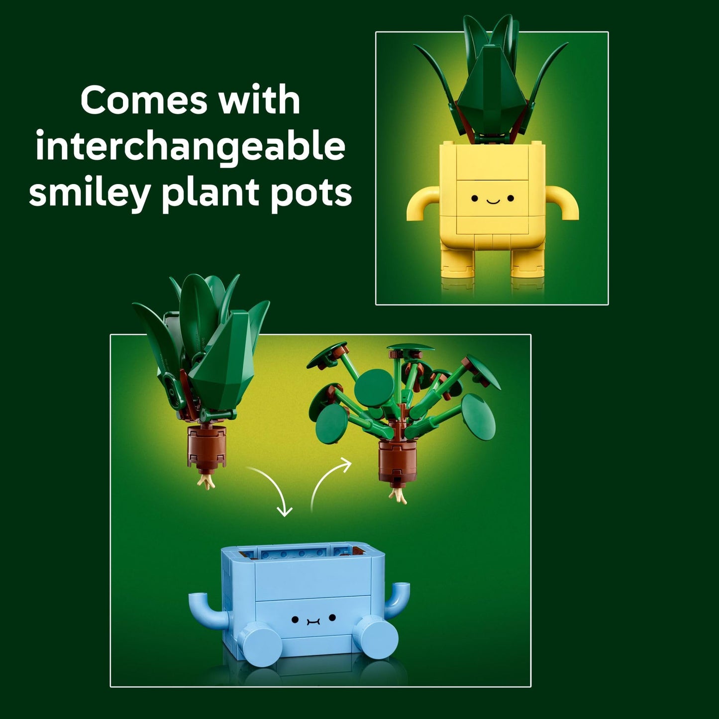 LEGO Botanicals Happy Plants Building Toy for Kids, Girls, and Boys 9+ - Playroom Decor for Desk or Shelf - Birthday Gift Idea for Young Gardeners