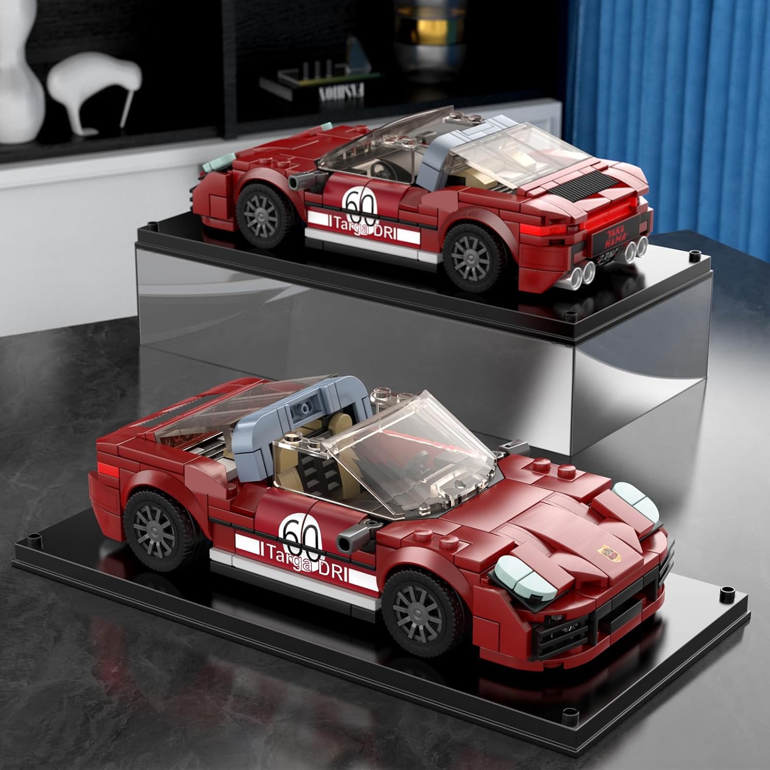 Mould King Speed Champion 911 Racing Car Building Set & Display Case, 27060 MOC Cool Vehicles Model Kits Birthday Gifts for Adults/Teens, Creative