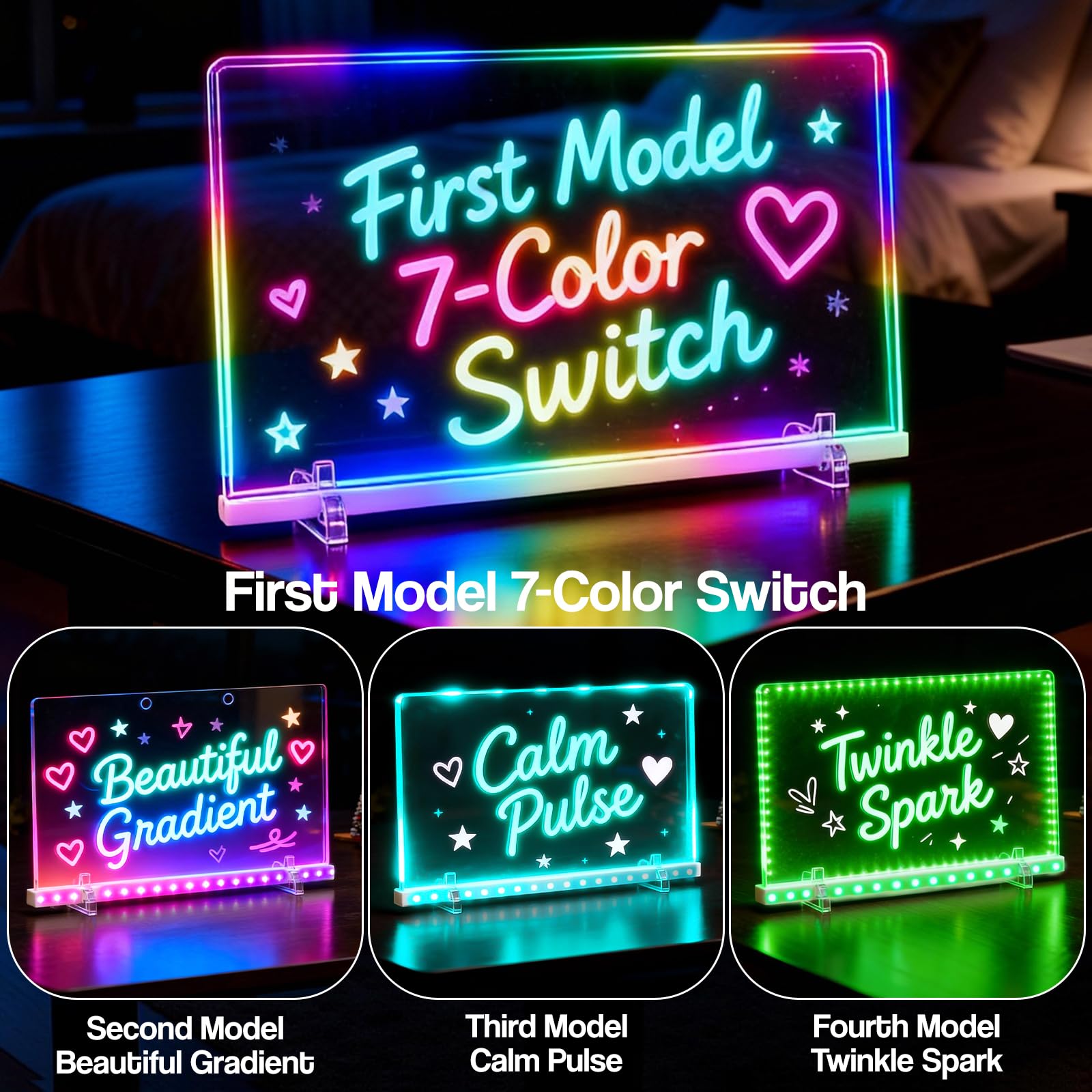 LED Drawing Board for Kids, 16" Glow Doodle LED Note Board with 7 Colors & 4 Modes, Light Up Drawing Tablet Birthday Gifts for Girls Boys with Stand