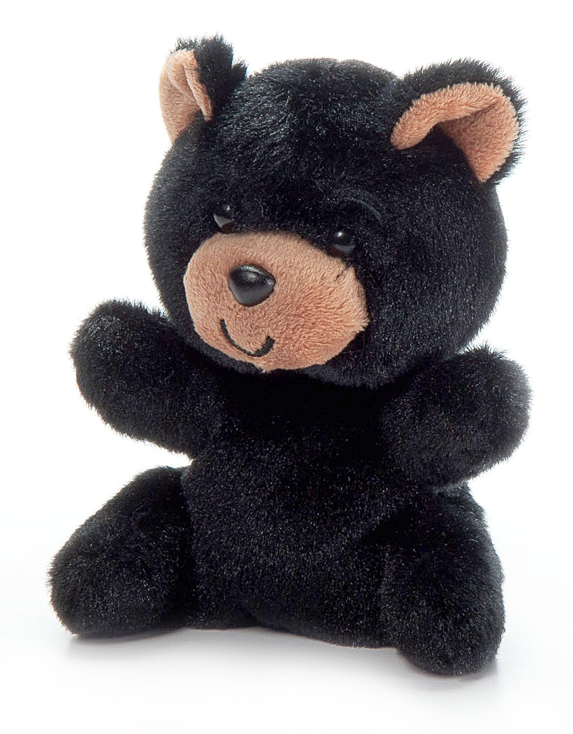 The Petting Zoo Black Bear Stuffed Animal Plushie, Gifts for Kids, Nuggetz Wildlife Animals, Bear Panda Plush Toy, 6 inches