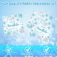 KHAIVI 40PCS Blue Snowflake Party Supplies Winter Wonderland Birthday Party Supplies Tableware Set Including Blue and Silver Snowflake Plates Napkins