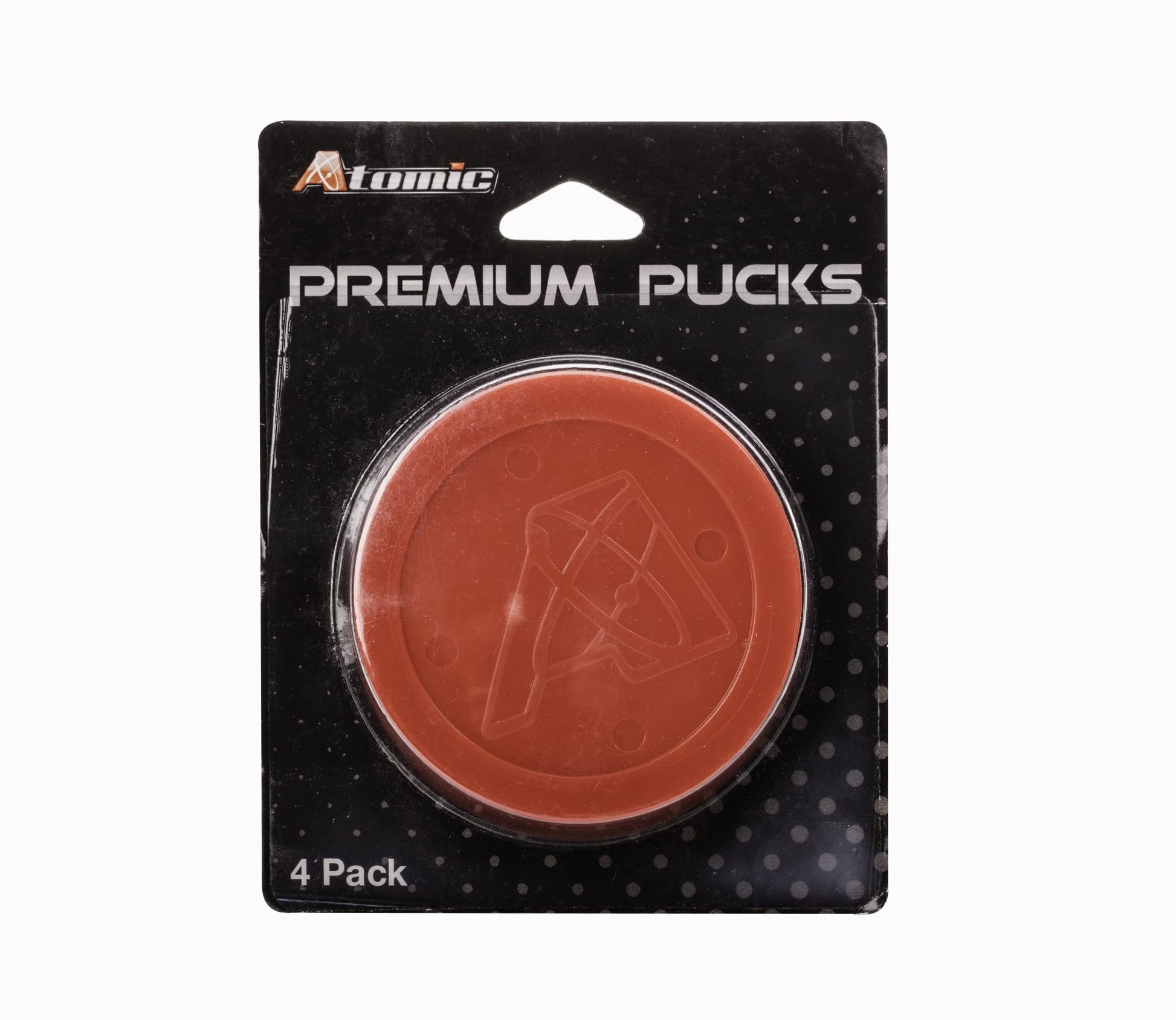 Atomic Premium Air Hockey Pucks (4‑Pack) - Heavyweight 3‑1/4” Red Pucks for Air Hockey & Push Hockey Tables
