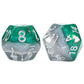 Gate Keeper Games & Dice: Eclipse Dice Elven - 7 Piece RPG Dice Set, Silver & Sylvan Green, 7 Resin Dice for Role Playing Games, 4-Layered Polyhedral
