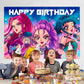 Demon Movie Hunters Birthday Decorations,Demon Movie Hunters Happy Birthday Banner Backdrop for Kids Birthday Party Supplies 60 * 40 inches