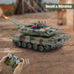 Fistone 1/24 RC Battle Tank Set - Remote Control T90 & Leopard Tanks with Realistic Sounds, Lights, Life Indicators, and Spray Effects - Military Toy