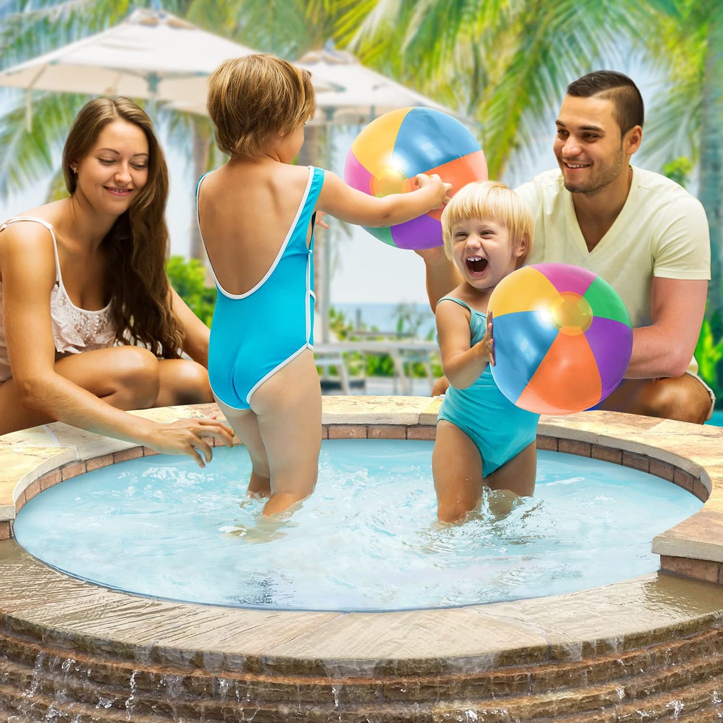 ArtCreativity 12-Pack Metallic Beach Balls, 12 Inch Rainbow Summer Toys