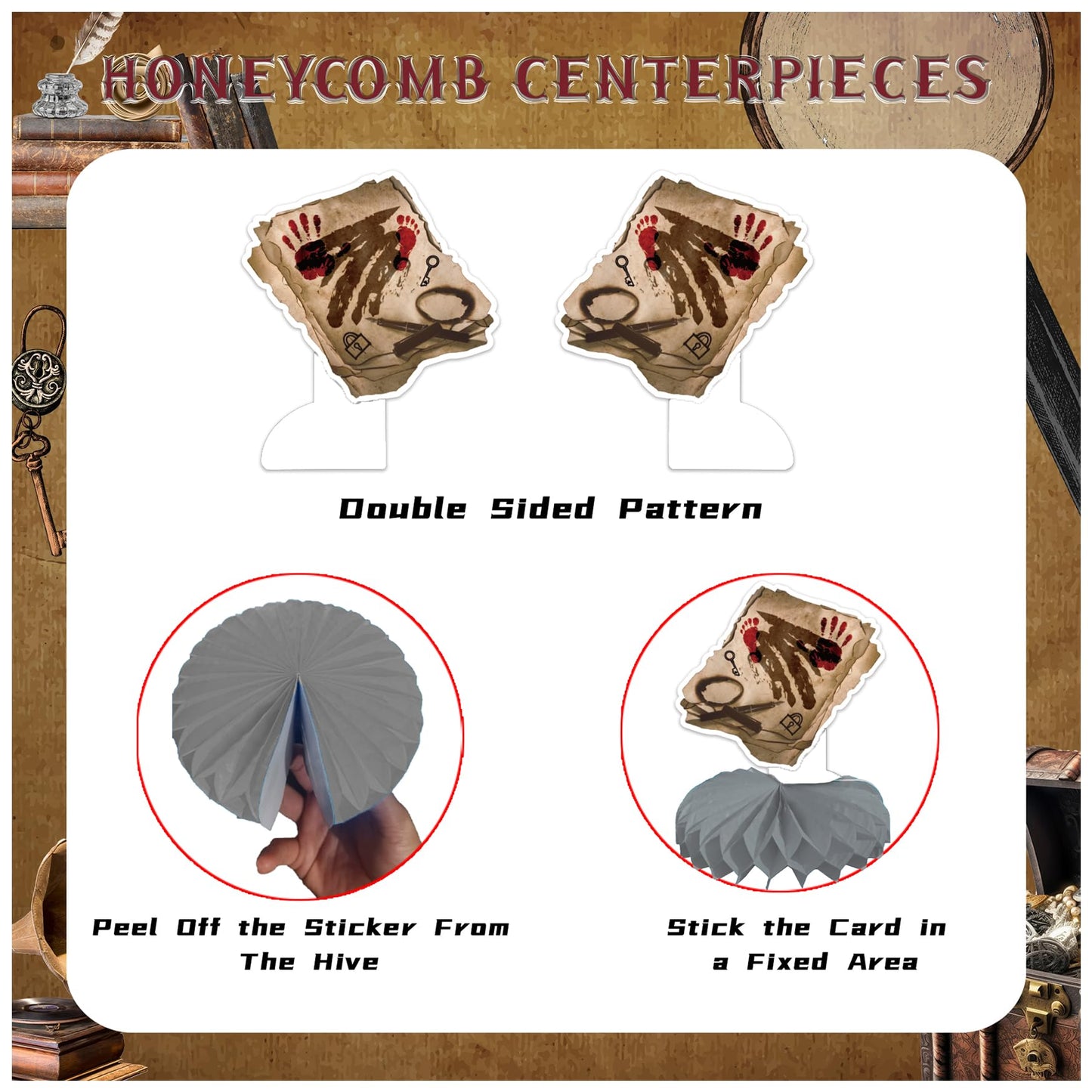 9 PCS Escape Room Honeycomb Centerpieces Table Decorations Escape Room Table Centerpieces for Escape Room Party Supplies Birthday Party Decorations