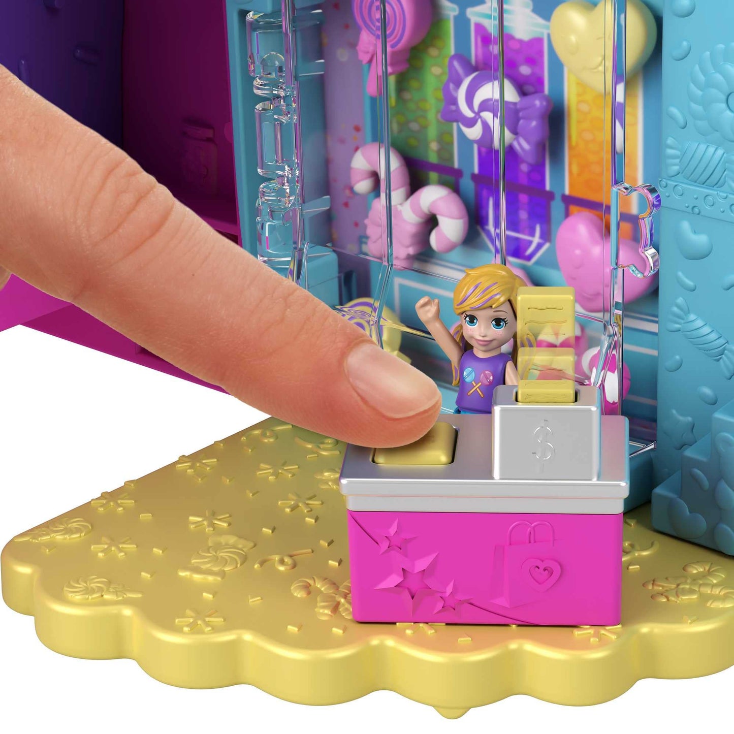 Polly Pocket Travel Toy, Gumball Bear Playset with 2 Micro Dolls & 26 Surprise Accessories, Animal Toy Compact