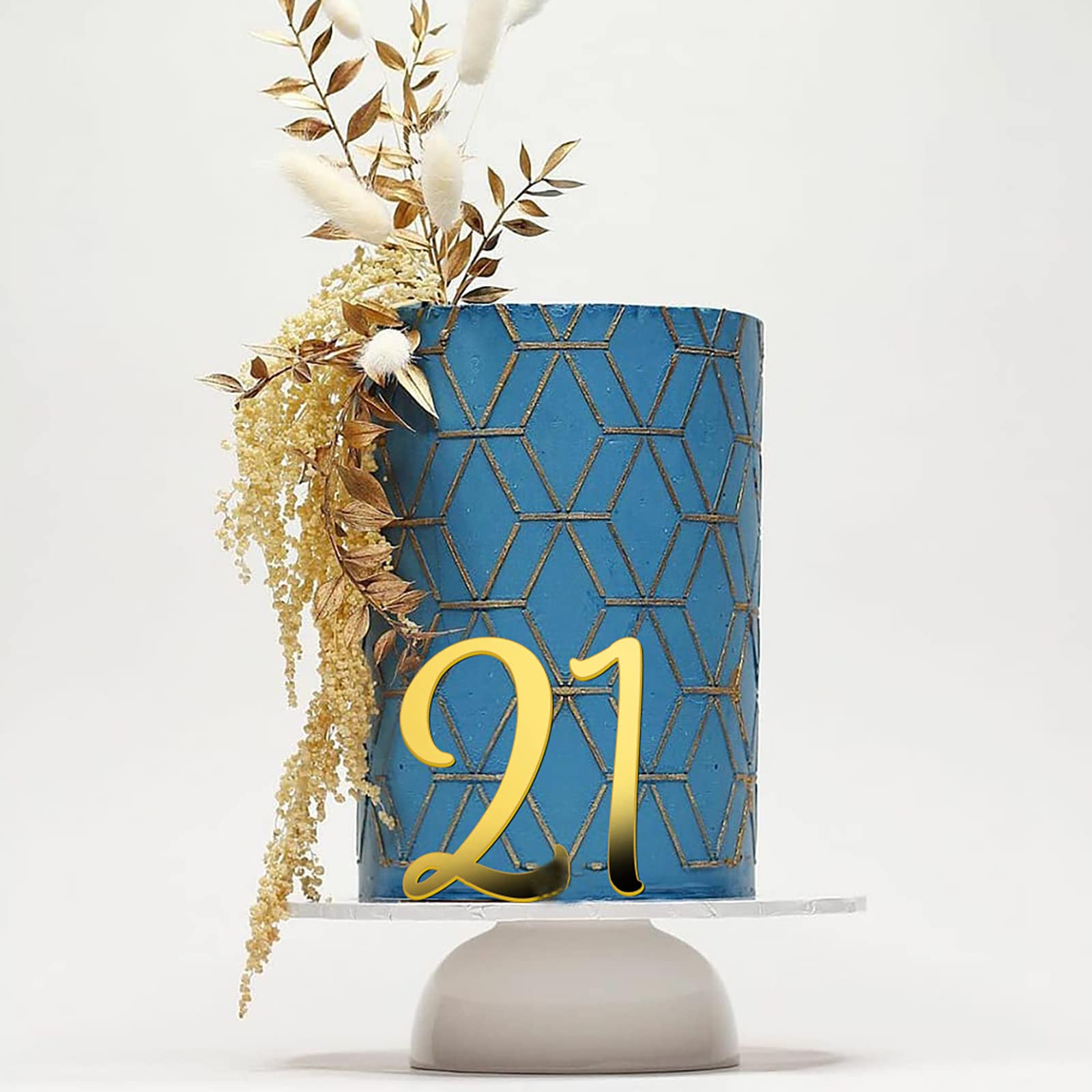 Acrylic Cake Numbers Topper, 0-9 Numbers Happy Birthday Cake Topper Gold Acrylic Wedding Party Cupcake Toppers for Birthday Party Wedding Anniversary