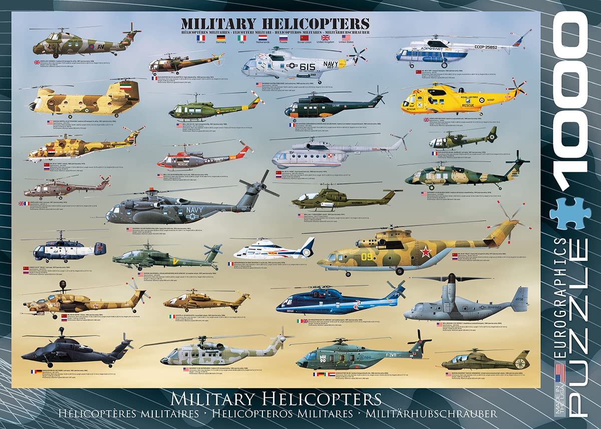 EuroGraphics Military Helicopters Puzzle (1000-Piece), 6000-0088