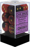 DND Dice Set-Chessex D&D Dice-16mm Gemini Purple, Red, and Gold Plastic Polyhedral Dice Set-Dungeons and Dragons Dice Includes 12 Dice - D6