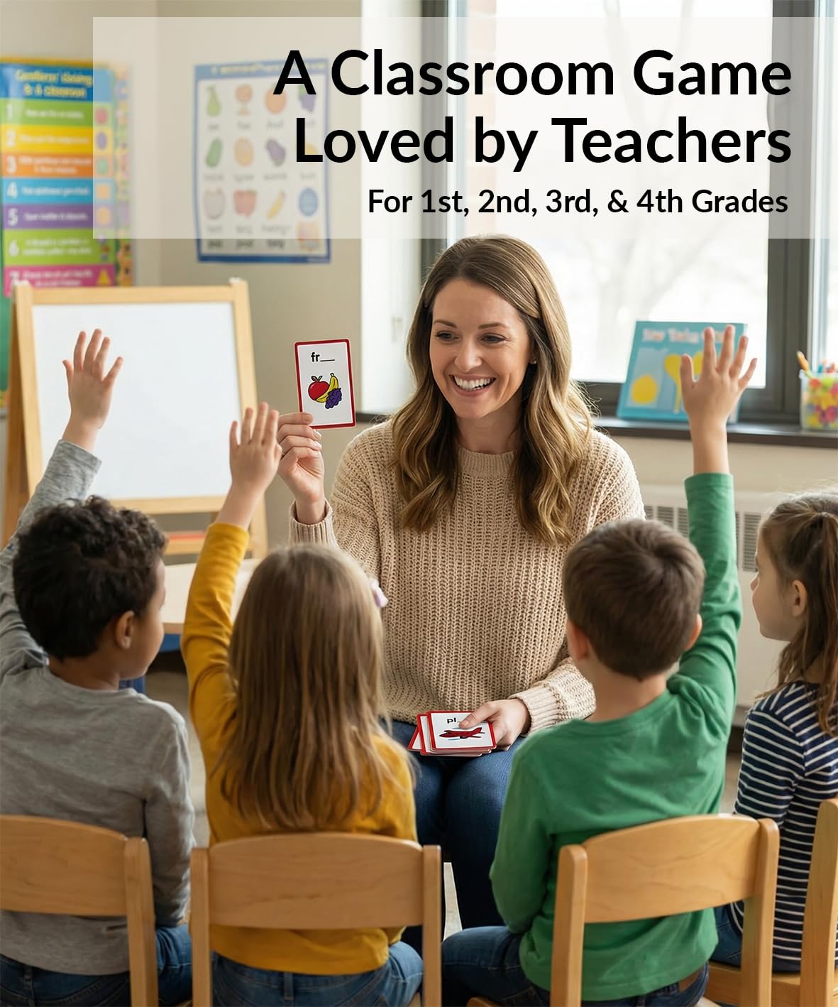 Spelling Game for Kids Ages 5-10, Flashcards Phonics Game, Educational Learning Game for 1st, 2nd, 3rd, 4th Grade Teachers, Classrooms or Homeschool
