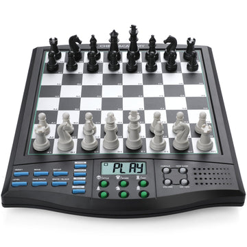 Talking Chess Academy Electronic Chess Board, Smart Chess Board with Voice Teaching System, Computer Chess Game with Strong Magnetic Pieces, 1-2