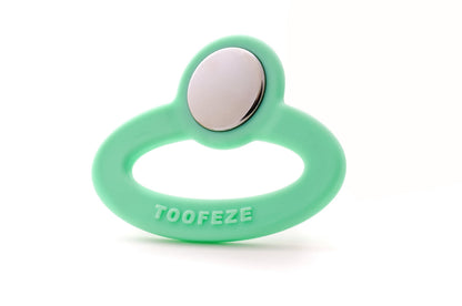 Toofeze Ice Cold Baby Teether Toy Fast Pain Relief All Natural Silicone and Stainless Steel Ages 3 Mos+ (Mint Green)