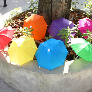 5 Pcs Miniature Doll Umbrellas 1:6 Scale Adjustable Mini Colorful Sunny Rainy Umbrella Dollhouse Pretend Play Toy for 18 Inch People Photography Props