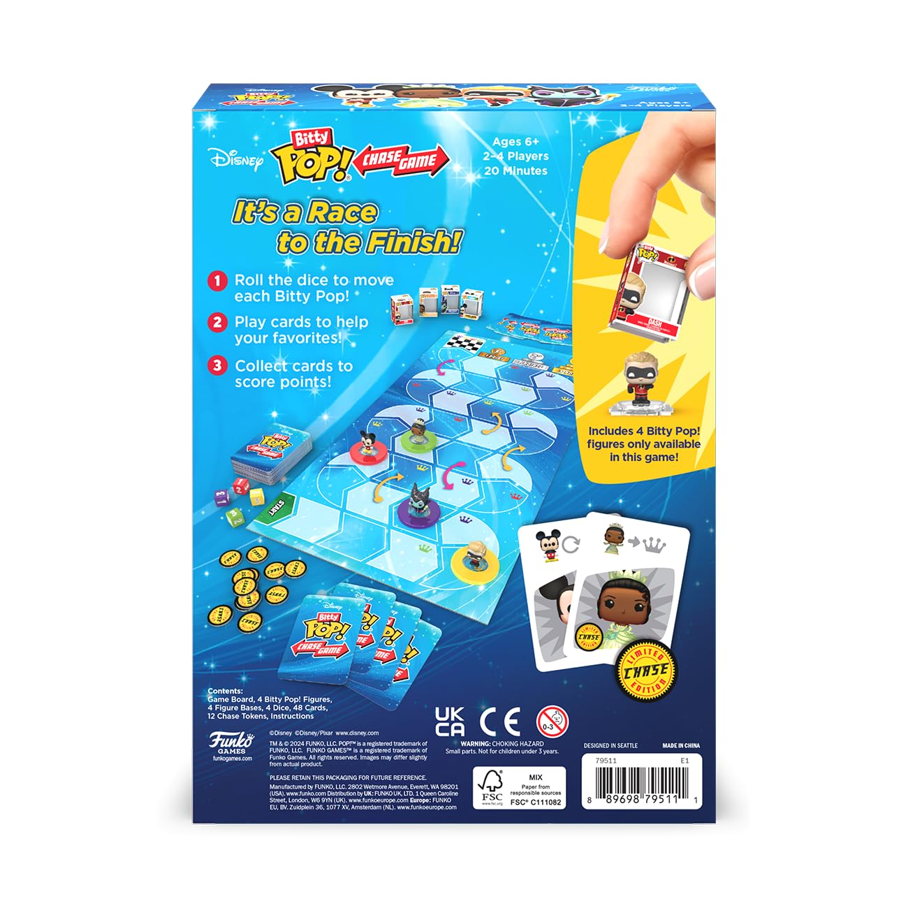 Funko Games Bitty Pop! Chase Game Disney | Easy to Learn, Fast-Paced Gameplay Features Disney Bitty Pop! Figures | 2-4 Players, Ages 6+