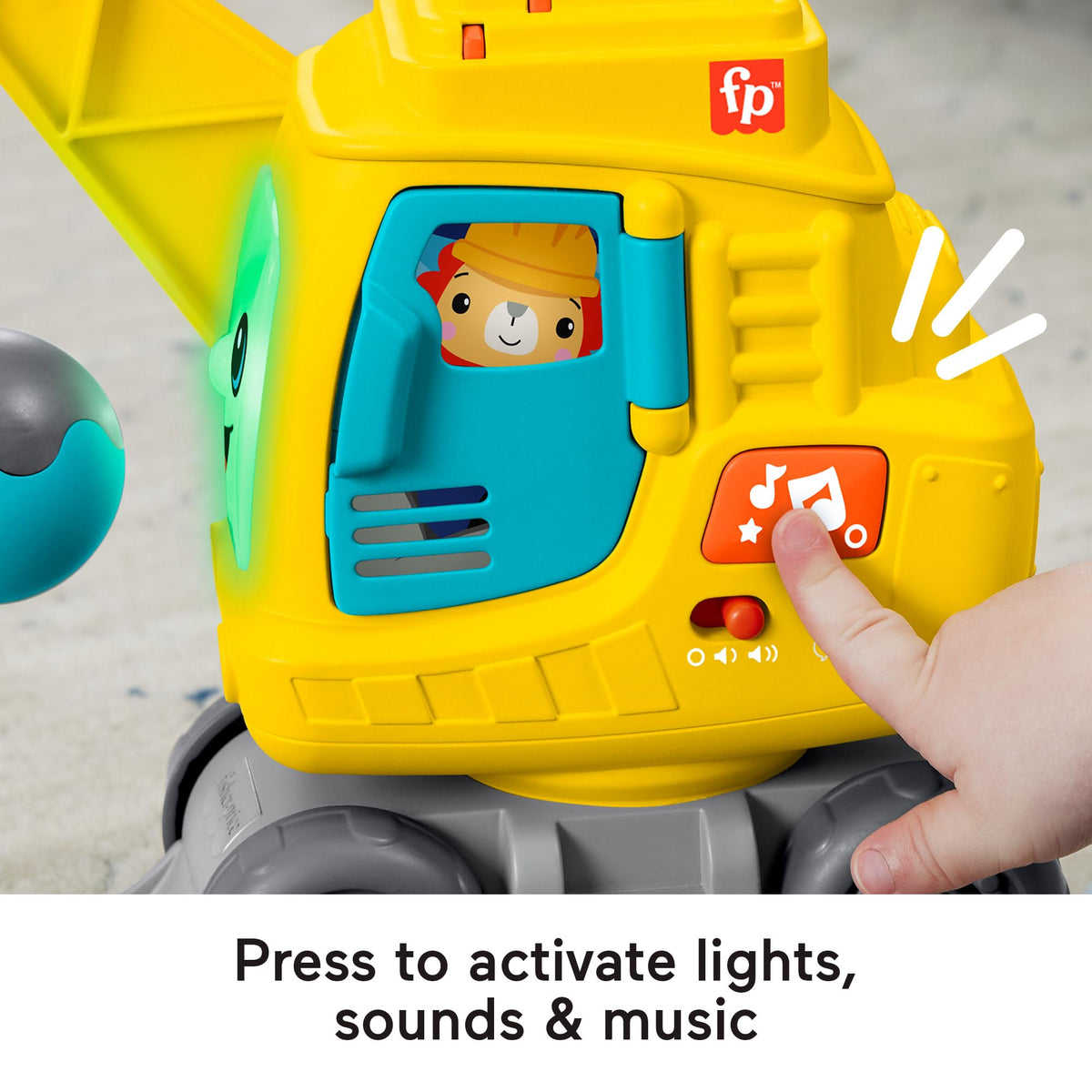 Fisher-Price Baby & Toddler Learning Toy Count & Stack Crane with Blocks, Lights, Music & Sounds for Infants Ages 9+ Months, English, UK + French +