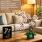 Orchid Flower Building Block Set,Compatible with Lego Flower Featuring Printed Floral Patterns on The Blocks' Petals, Ideal for Tabletop displays