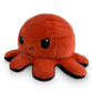 TeeTurtle Reversible Octopus Plushie - 4-Inch Angry Red + Rage Black Two-Sided Flip Plush Toy with Embroidered Details - Cute Mini Collectible Plush