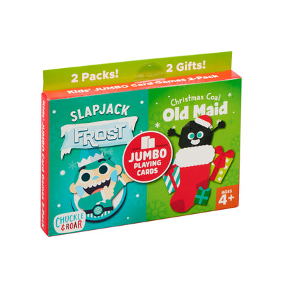 Chuckle & Roar Holiday Jumbo Playing Cards - Slap Jack Frost and Christmas Coal Old Maid