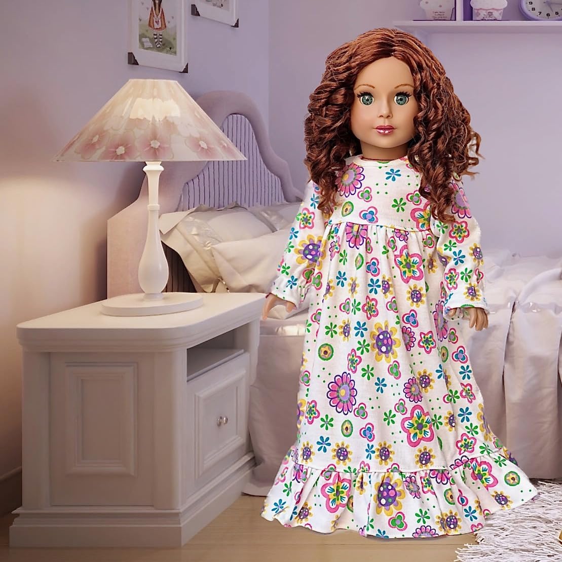 Good Night - Cotton Nightgown - Clothes Fits 18 Inch Doll (Doll Not Included)
