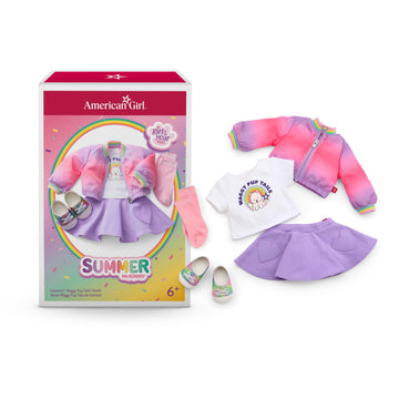 American Girl, Summer McKinny Girl of The Year 2025 Waggy Pup Tails Outfit for 18-inch Dolls, with a t-Shirt, Jacket, Skort, Socks, and Shoes, Ages 6+