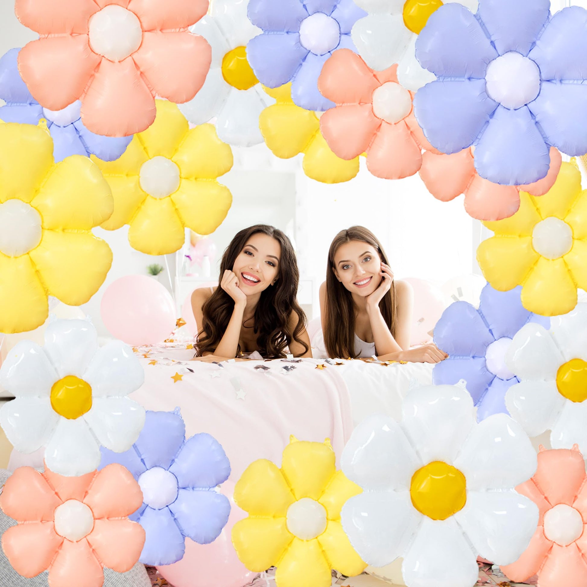 EUVBOKW 20 Pcs Daisy Balloons Flower Balloons Party Decorations