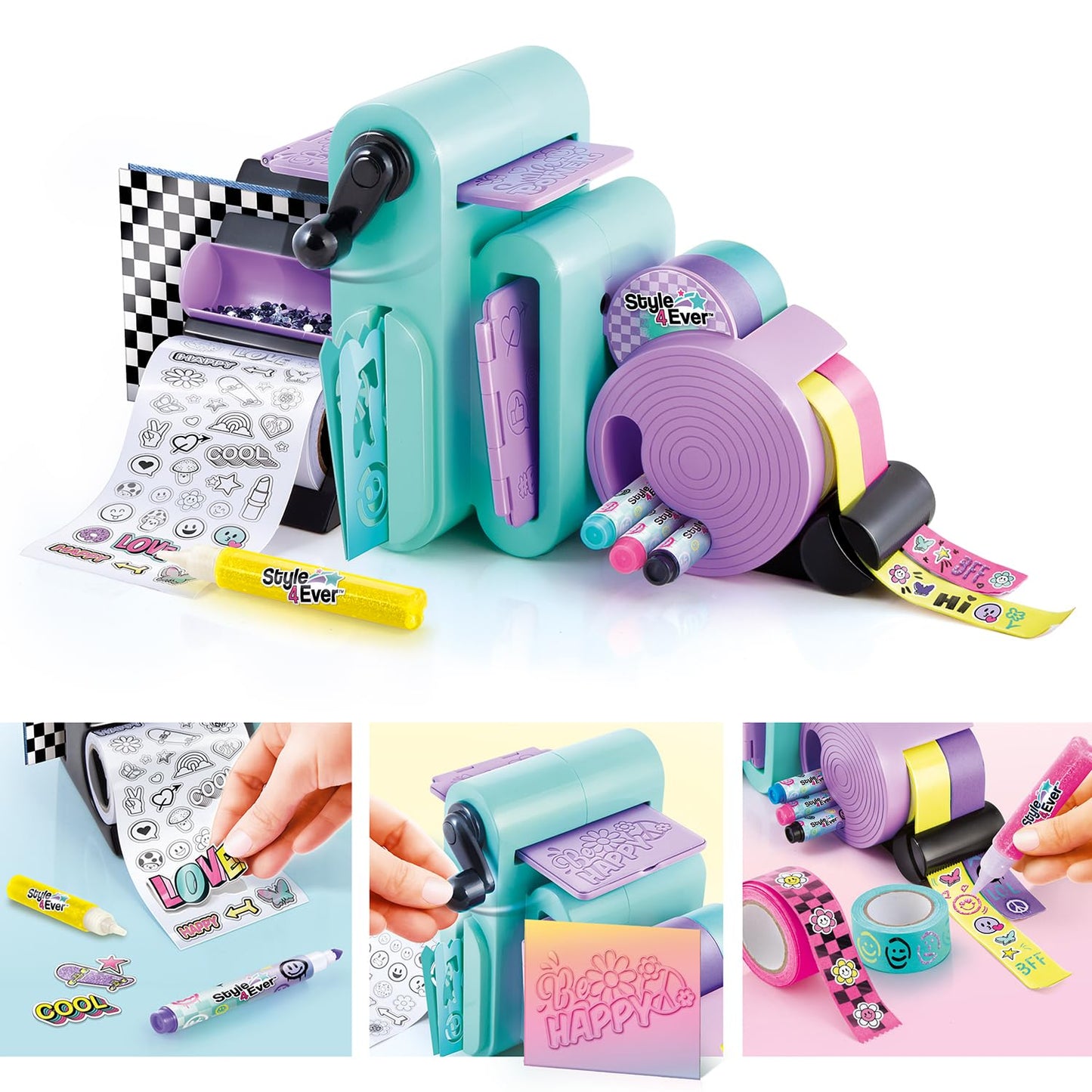 Canal Toys Style 4 Ever Scrapbooking Station; Unique 3-in-1 Scrapbooking Station That Includes Embossing Machine, Tape/Sticker Dispensers, Over 150