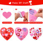 388 Pieces Valentine's Day Foam Heart Stickers Kit Includes 18 Pcs Colorful Large Foam Hearts and 370 Pcs Glitter Self-Adhesive Heart Stickers