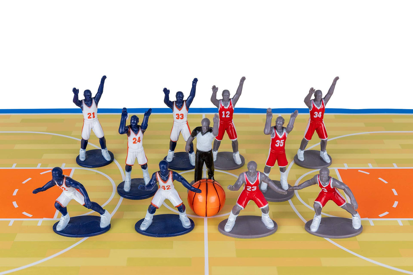 Kaskey Kids Basketball Guys, Red vs. Blue, 21 Pieces in Each Set, Includes 2 Teams, Accessories, and Travel Storage Case, Nostalgic Sports Action