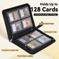 Zippered Toploader Binder,4-Pocket Card Binder for 3x4" Rigid Top Loaders, Holds 128 Toploaders,Premium Diamond PU Leather Trading Card Album for