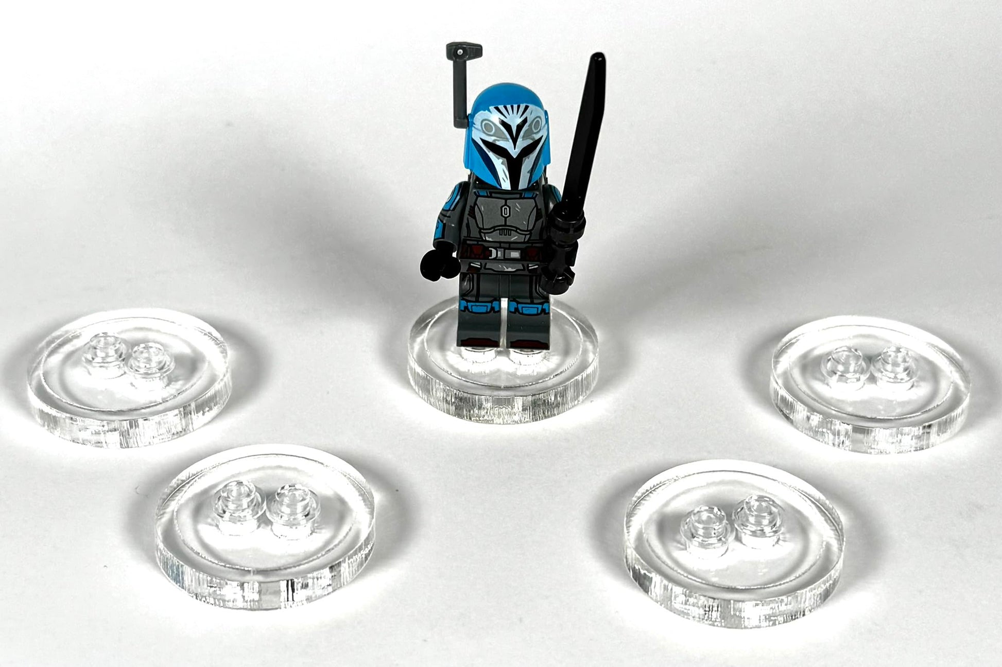 Minifigure Sliders Clear Acrylic 10 Pack, Designed for Lego Minifigures, Lego Minifigure Display Stand