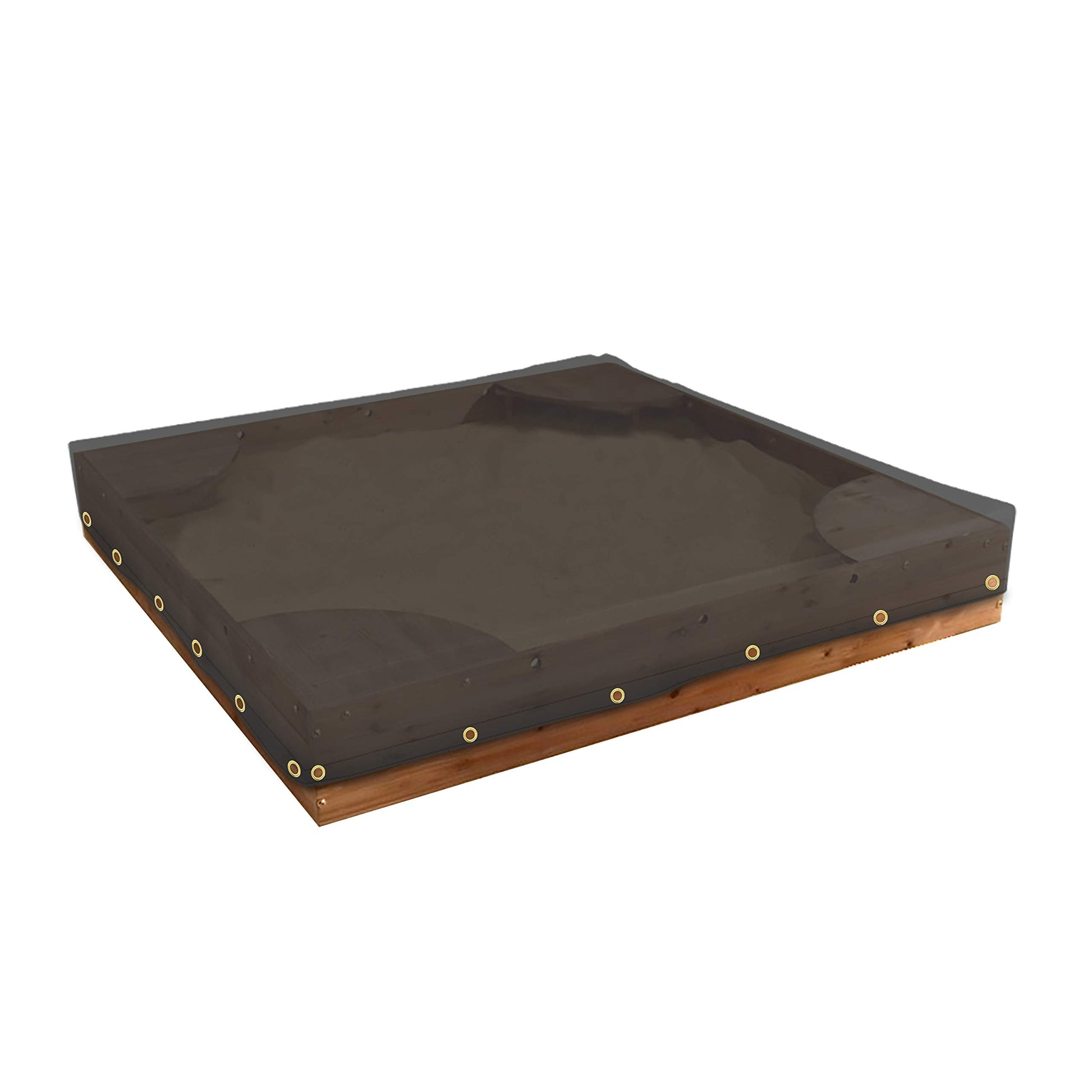 Sandbox Cover 18 Oz Waterproof - Sandpit Cover 100% Weather Resistant with Metal Grommets (50" W x 50" D x 8" H, Black)