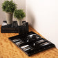 Bey-Berk Damien Acrylic Backgammon Set, 14" Black Lucite Case with Magnetic Closure and Complete Playing Pieces, Sleek Modern Game Display