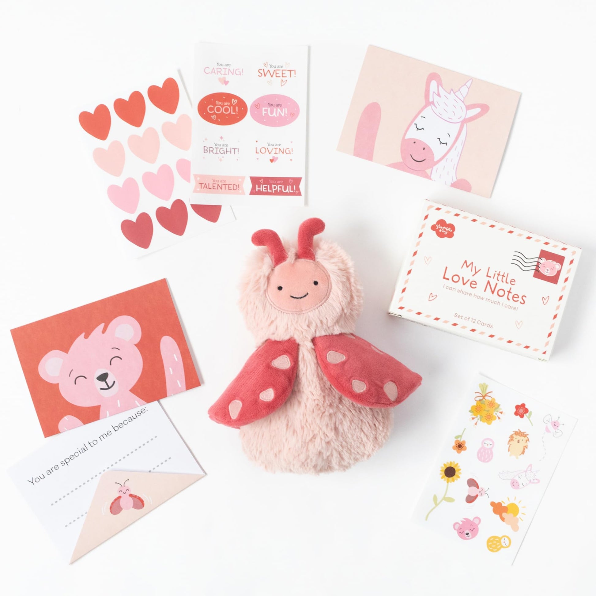 Slumberkins Lovebug's Love Notes Bundle with Mini Plush & Cards