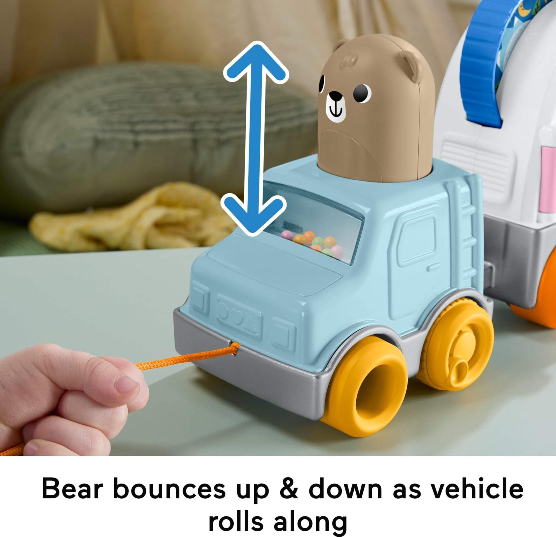 Fisher-Price Campervan Pulling The Forest of Friendship, with Sensory Activities for Children from 1 year, JKD52