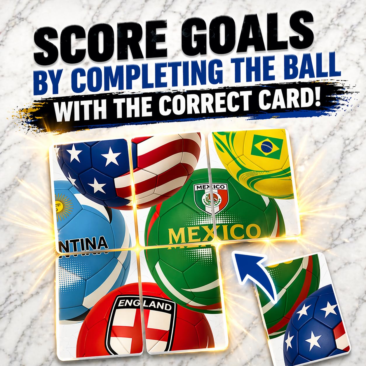 FÚTBOL DUEL! 2026 World Cup Theme Card Game - Faced-Paced Teen & Family Game, USA & International Teams, Family Game for Kids & Adults, Ages 7+, 2-4